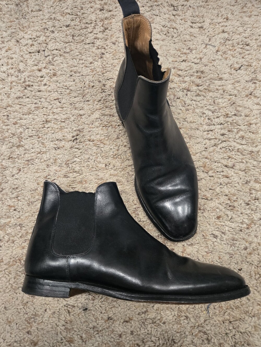 Crockett & Jones Men's Black Leather Chelsea Chukka Boots Size 8.5E